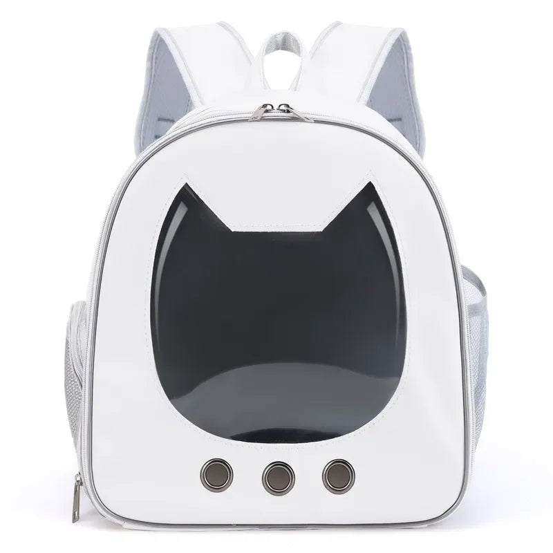 Mochila Dobrável Transparente para Cães e Gatos – Respirável, Portátil e Ideal para Passeios e Viagens