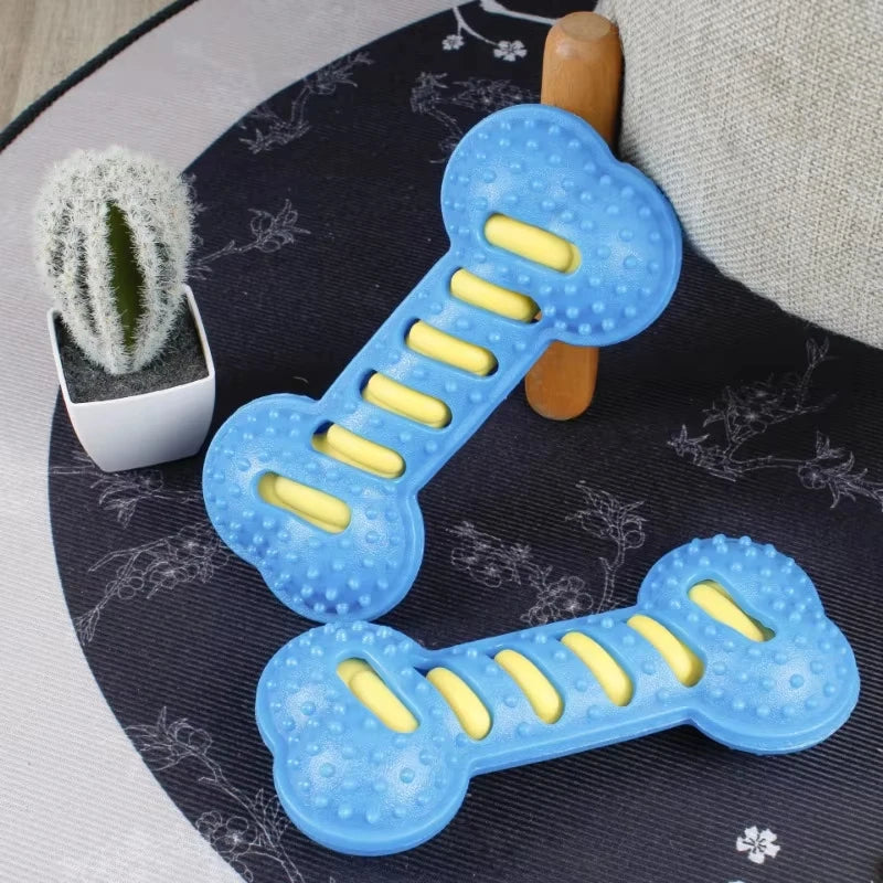 Brinquedo Mordedor de Borracha em Formato de Osso para Cães – Resistente à Mordida, Interativo e com Apito