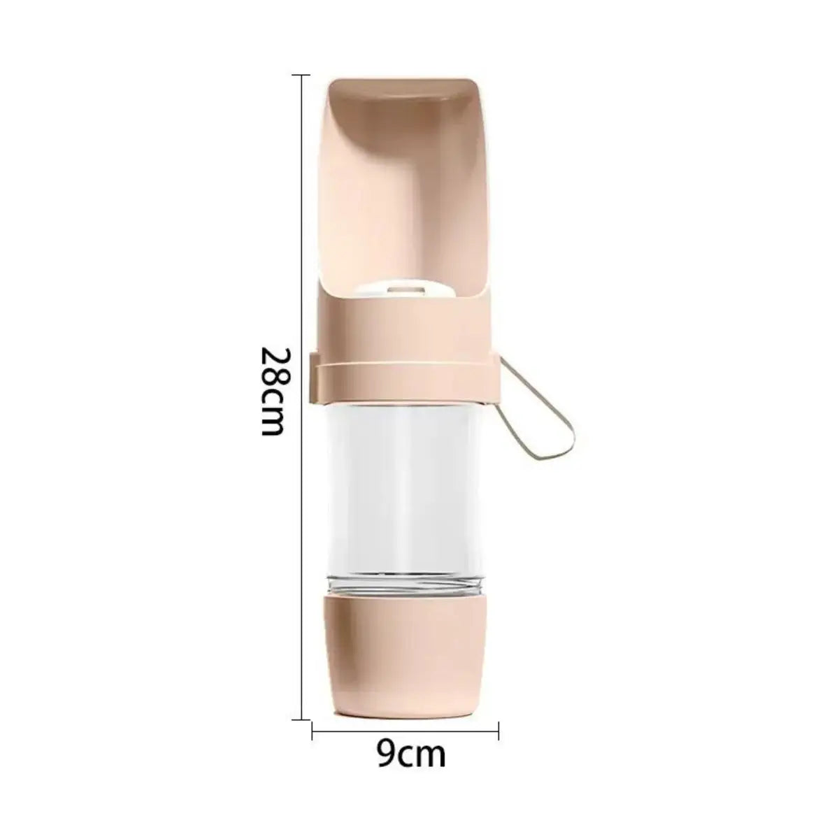 Garrafa Portátil para Cachorros e Gatos com Compartimento para Água e Ração – Ideal para Passeios e Viagens
