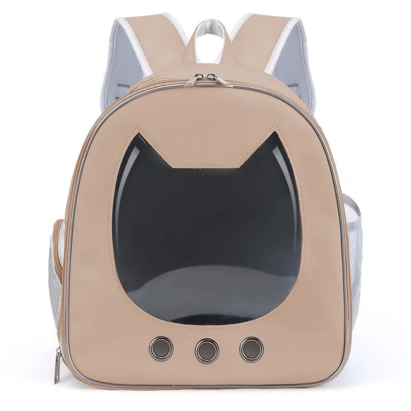 Mochila Dobrável Transparente para Cães e Gatos – Respirável, Portátil e Ideal para Passeios e Viagens