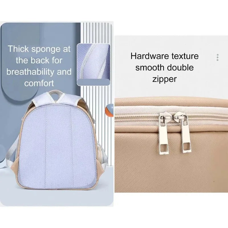 Mochila Dobrável Transparente para Cães e Gatos – Respirável, Portátil e Ideal para Passeios e Viagens