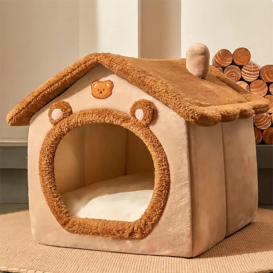 Casa Pet Dobrável Lavável – Toca Aconchegante para Gatos e Cães Pequenos 🏠✨