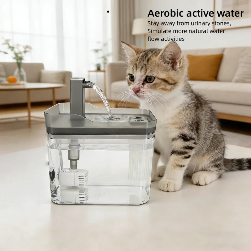 Fonte de Água Automática para Gatos 1,5L com Filtro – Bebedouro USB de Circulação Contínua para Gatos e Outros Pets