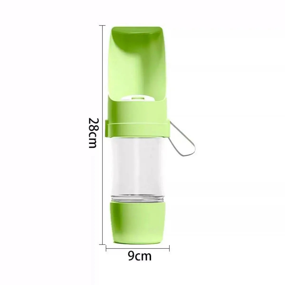 Garrafa Portátil para Cachorros e Gatos com Compartimento para Água e Ração – Ideal para Passeios e Viagens