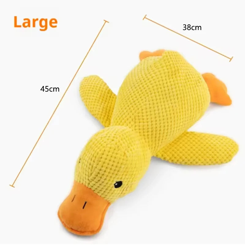 Brinquedo de Pelúcia em Formato de Pato Fofo para Cachorros – Resistente a Mordidas, Auxilia na Limpeza dos Dentes, Ideal para Cães de Grande Porte, Interativo para Entretenimento e Alívio do Tédio de Filhotes e Cães.