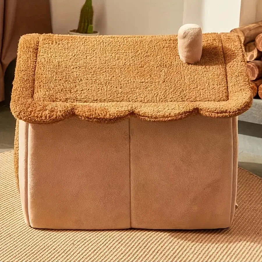 Casa Pet Dobrável Lavável – Toca Aconchegante para Gatos e Cães Pequenos 🏠✨
