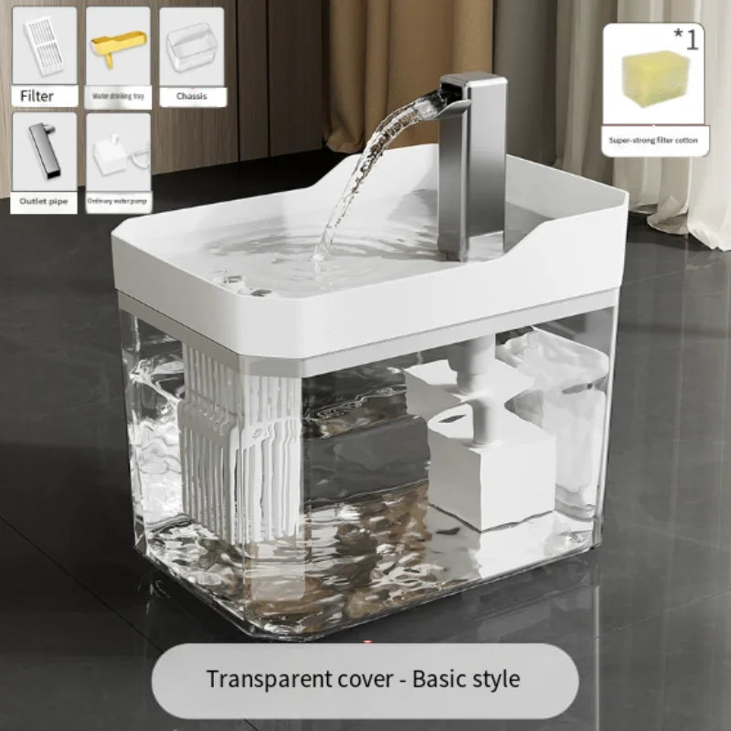 Fonte de Água Automática para Gatos 1,5L com Filtro – Bebedouro USB de Circulação Contínua para Gatos e Outros Pets