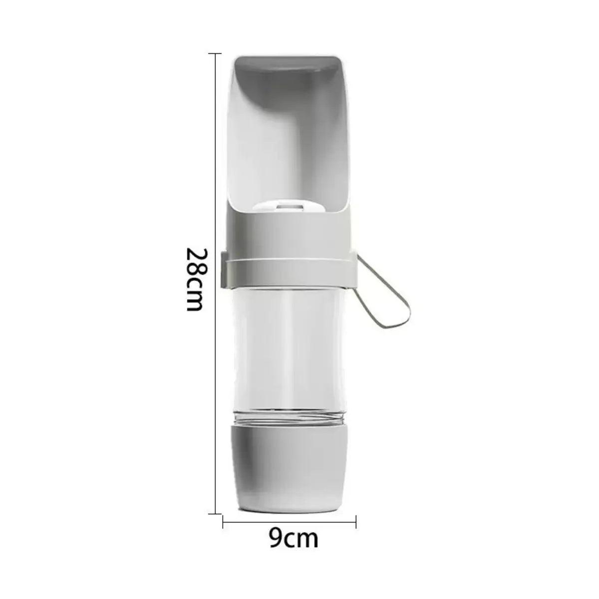 Garrafa Portátil para Cachorros e Gatos com Compartimento para Água e Ração – Ideal para Passeios e Viagens